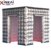 热销国外婚礼充气小帐篷照相棚led双门双灯充气照相亭