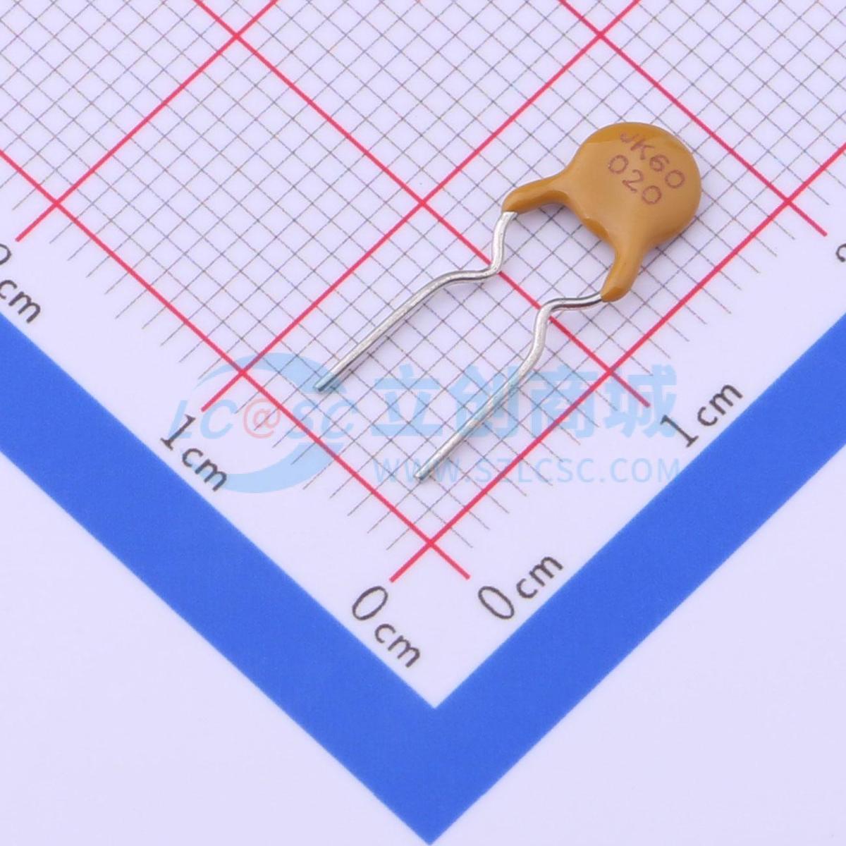 自恢复保险丝 JK60-020 插件,P=5.1mm 60V 200mA 电子元器件配单