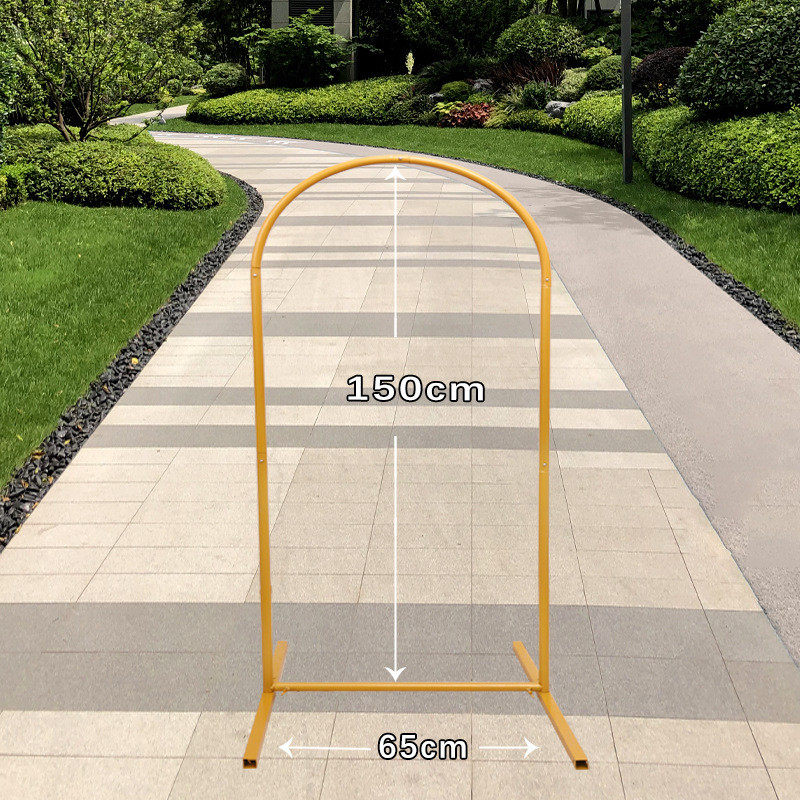 新款婚庆道具金色拱形摆件舞台背景迎宾拱门装饰婚礼铁艺花架架子