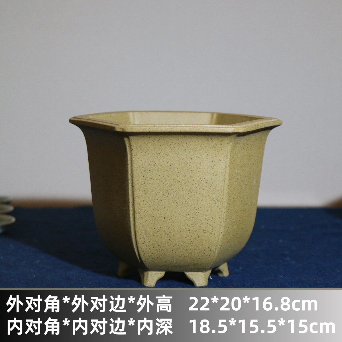 紫砂花盆微型手工盆盆景盆芝麻段兰花盆签筒六方形兰盆苏盆名家玲