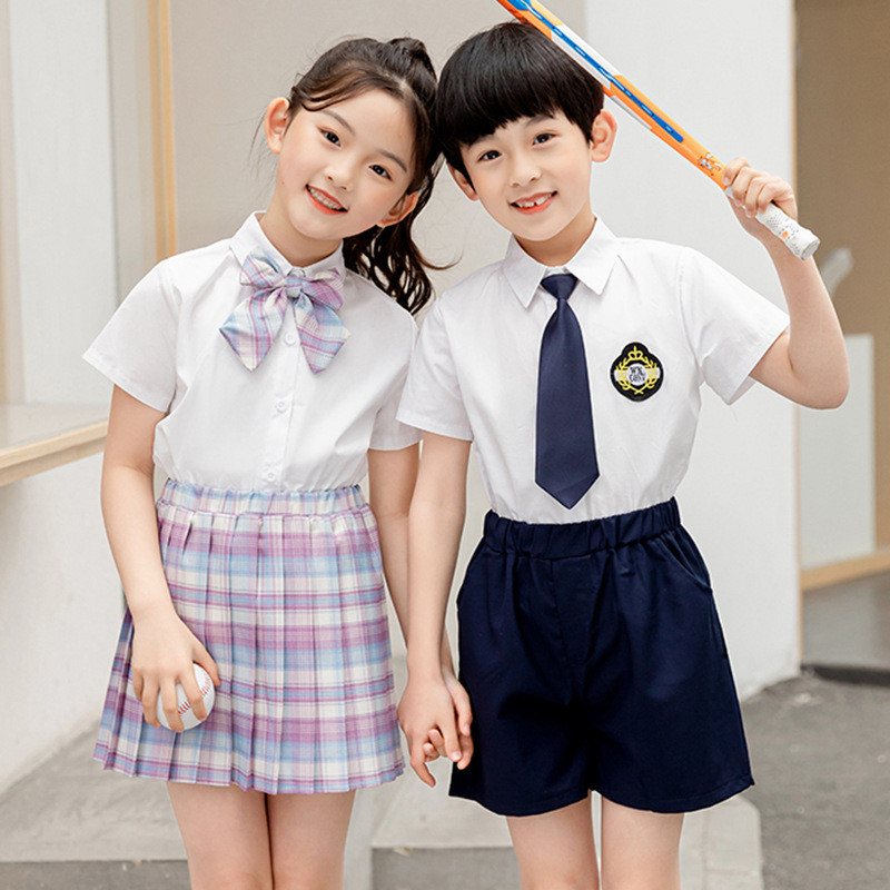 儿童演出服夏短袖幼儿园毕业照表演大合唱小学生校服男童女童套装
