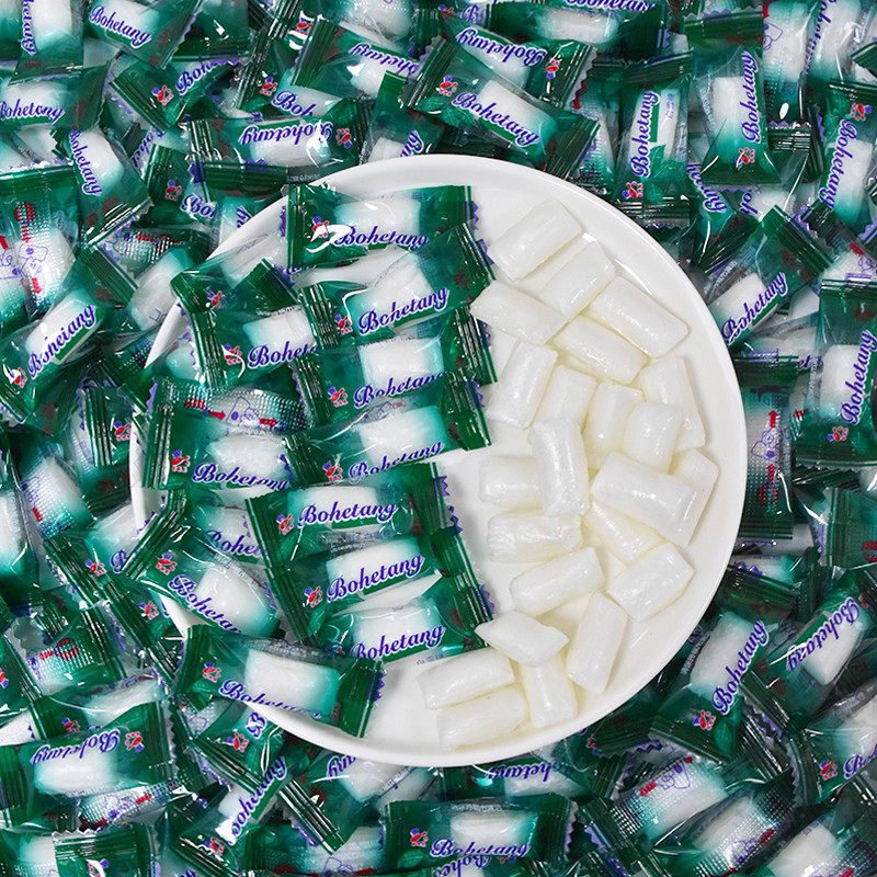 老式白雪薄荷糖清凉糖果润喉硬糖清新口气怀旧零食酒店招待糖果