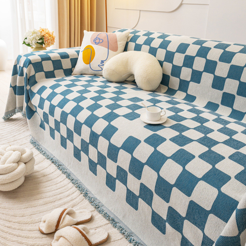 雪尼尔沙发盖巾四季通用简约现代网红沙发盖布全包万能套靠背坐垫