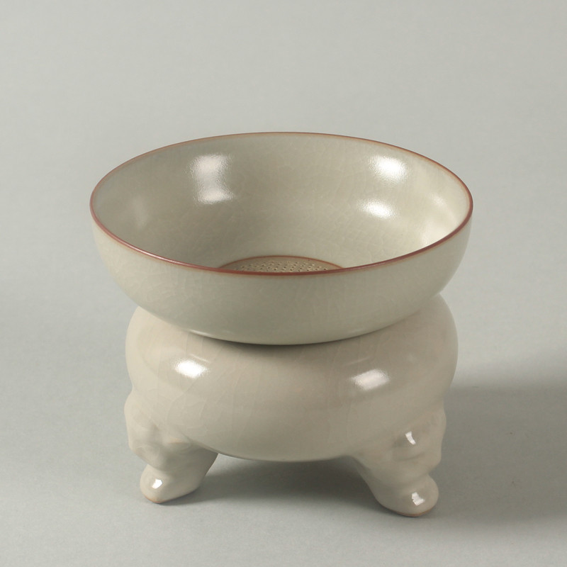 清仓便宜卖米黄汝窑茶滤茶具茶叶过滤器捡漏功夫茶漏家用茶水分离