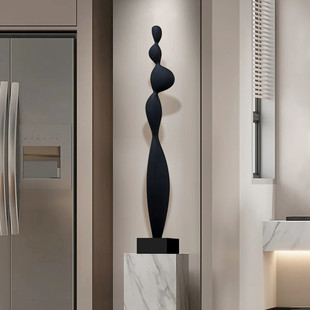 现代简约雕塑轻奢高级感客厅玄关落地瘦高款细长型壁龛摆件工艺品