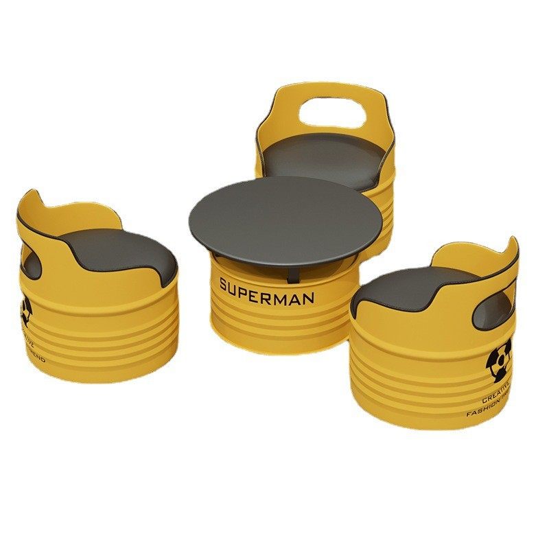 奶茶店沙发桌椅组合网红商用咖啡厅铁艺休息区卡座家具酒吧餐饮