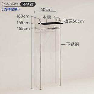 女装陈列架鞋包饰品黑色货架上墙展示架服装店不锈钢落地式挂衣店