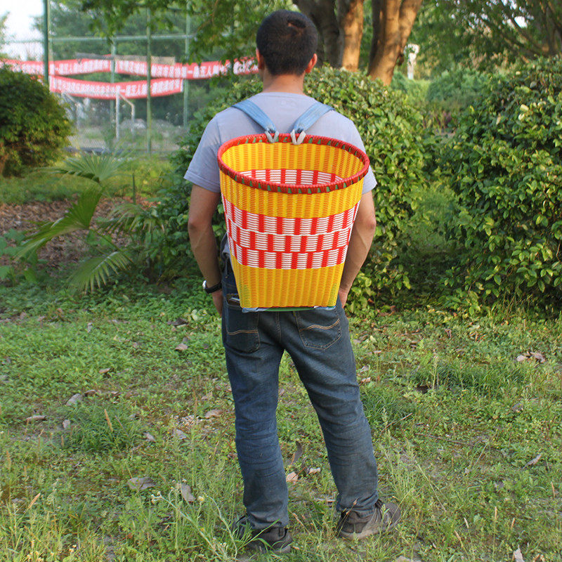 藤编背篓塑料双肩后背式大号仿竹编家用买菜采蘑菇背筐背篼,特色手工艺,竹编/竹雕,淘宝优惠券,粉丝福利购,淘宝优惠卷