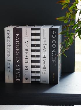 折叠款家居杂志仿真书简约英文咖啡桌假书展示书酒店别墅轻奢软装