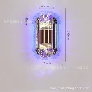 高档水晶真花双头上下照壁灯大厅亚克力led壁灯背景墙楼梯过道灯