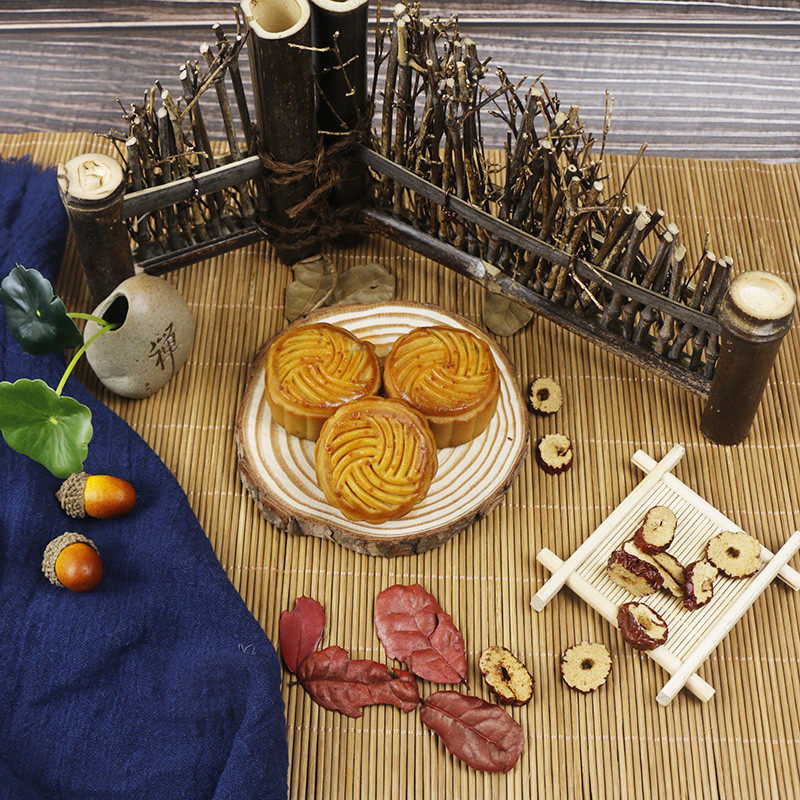 新中式美食拍照道具糕点茶叶类摄影背景布套餐篱笆茶垫小帘子