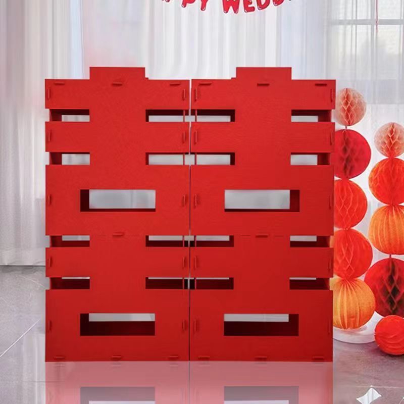 结婚立体大喜字婚房镂空卧室布置道具毛毡1米立体男女大正喜摆件