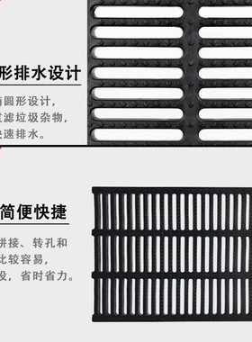 邑塑400x600mm塑料雨水hdpe下水道地沟盖明沟槽盖排水沟盖板篦子
