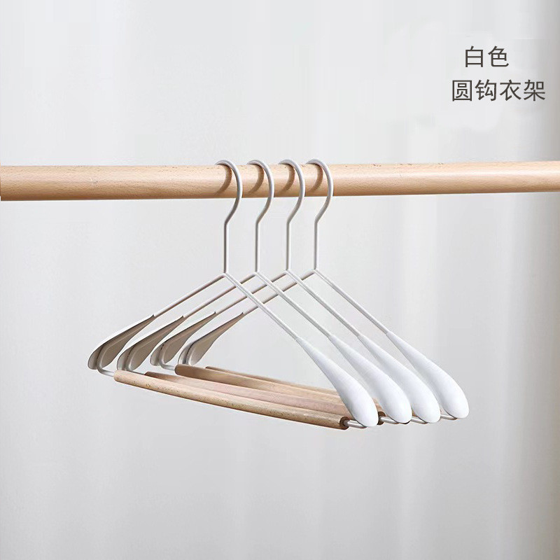 铁接木带男肩衣架防滑木质衣撑裤挂梁宽女装铁艺衣架批发