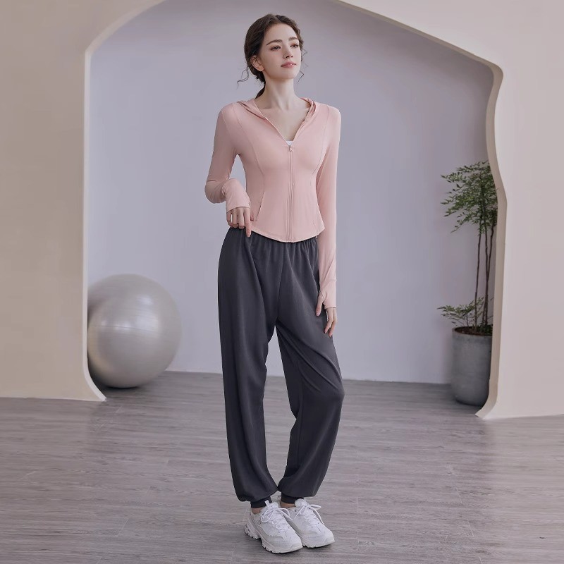修身防晒衣女款小个子2025新款外套运动服套装夏季薄短款瑜伽上衣