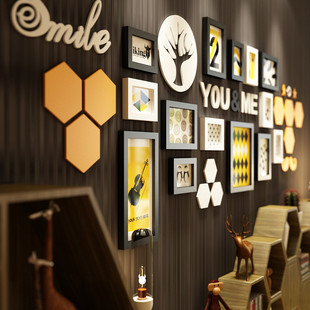 菲伦蒂诺实木相框墙创意照片墙 金零点2447 包邮