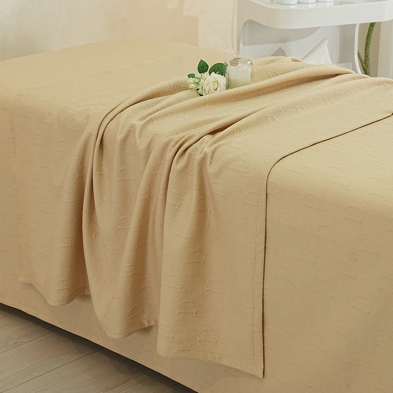 美容院高档针织提花床旗大现代简约民宿床饰品美容床轻奢尺寸盖毯