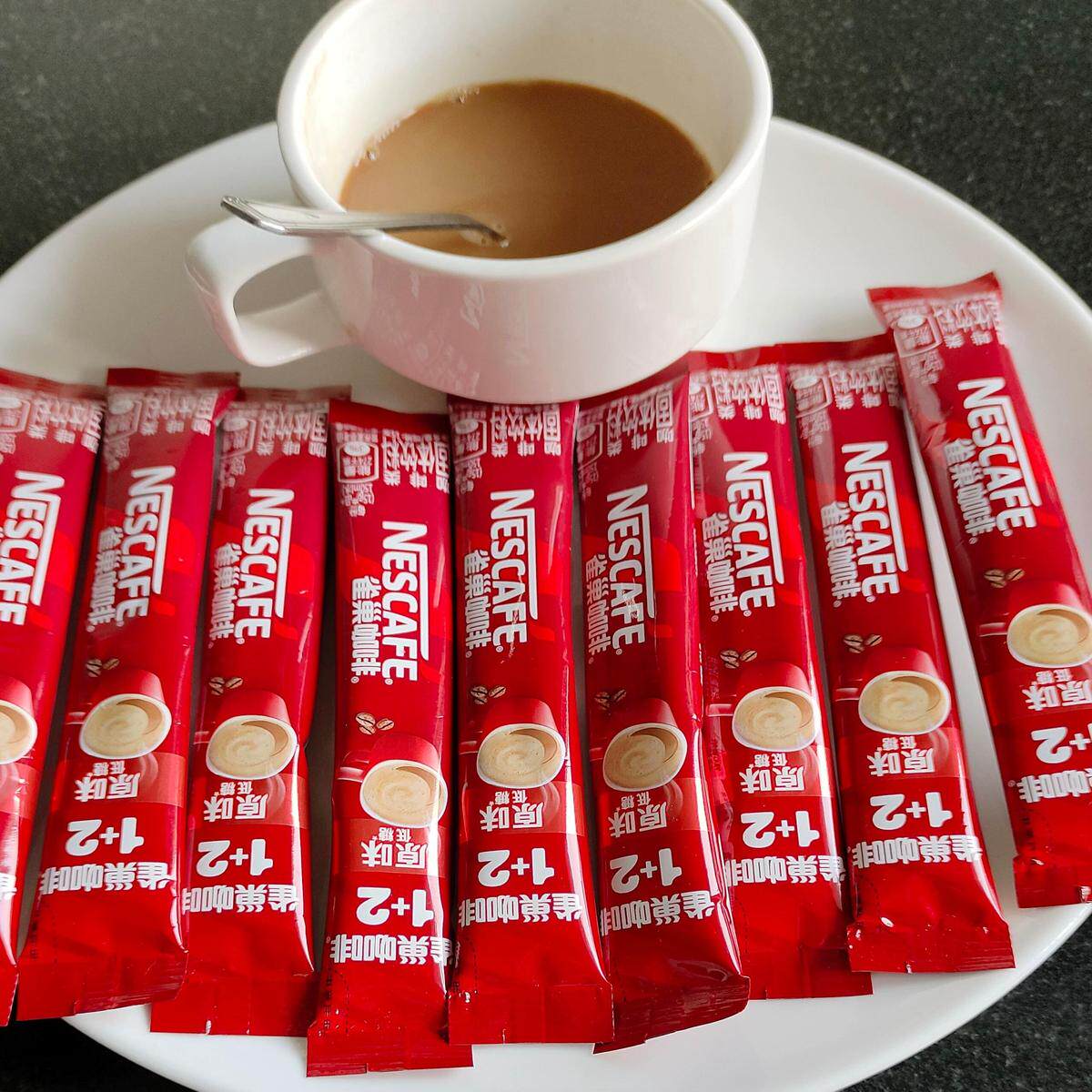 新货雀巢速溶咖啡1+2原味拿铁条装三合一低糖特浓咖啡办公室早餐