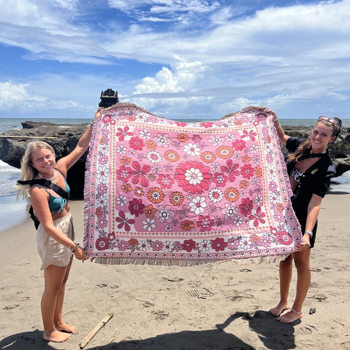 vanlife沙发毯沙滩巾花卉房车盖毯户外