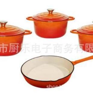 vmigo-07铸铁锅珐琅炖锅煎锅煎盘7pcs不沾厨房家庭套锅