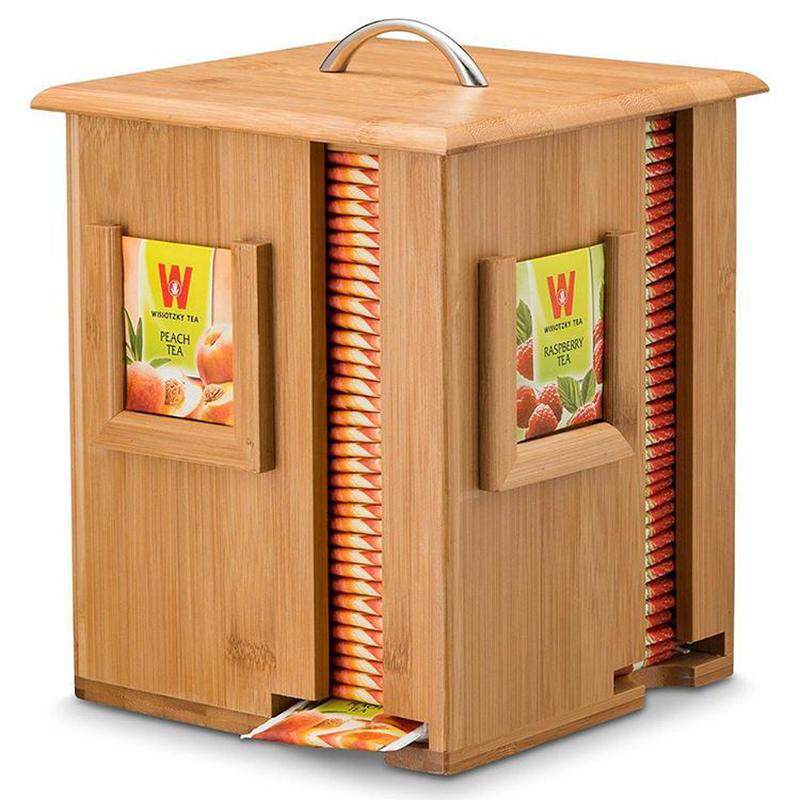 竹制可旋转茶叶收纳盒四格独立茶包咖啡包手提茶叶盒茶叶罐简约,家居饰品,储物罐,淘宝优惠券,粉丝福利购,淘宝优惠卷