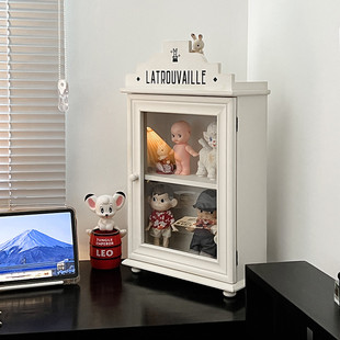 闻森棉花娃娃展示柜BJD人偶手办珍奇柜白色奶油风ob11玻璃收纳柜