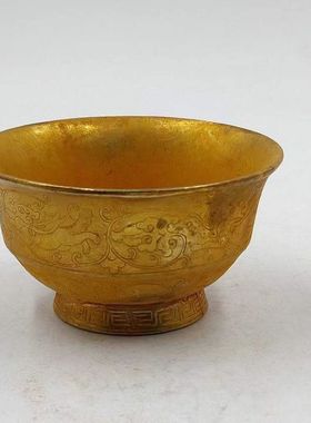 古董古玩批发鎏金纯铜加厚仿古杯子酒杯水杯茶杯文玩乡下收老物件