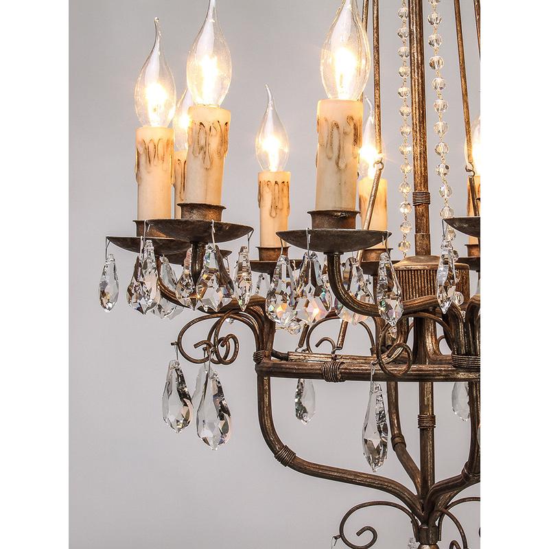 轻奢吊灯餐桌店铺高级灯复古水晶灯别墅餐厅商用怀旧感高档美式