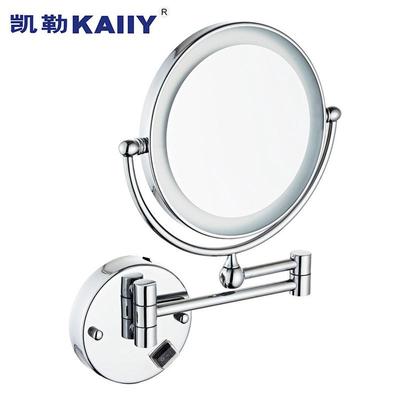 浴室化妆镜梳妆led带灯美容镜壁挂折叠酒店镜子伸缩卫生间批发
