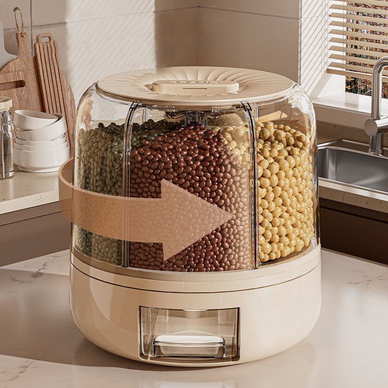 米桶家用分格旋转五谷杂粮装大米收纳盒防虫防潮密封放储米箱米缸,厨房/烹饪用具,米桶/米缸,淘宝优惠券,粉丝福利购,淘宝优惠卷