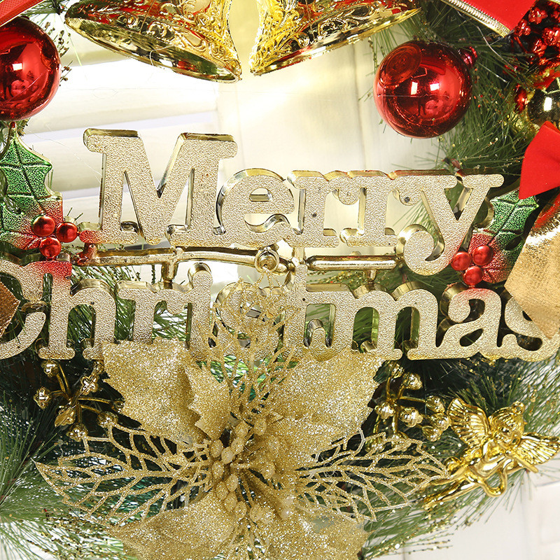 圣诞节橱窗40cm圣诞花环仿真花环门挂装饰品道具背景圣诞树配饰