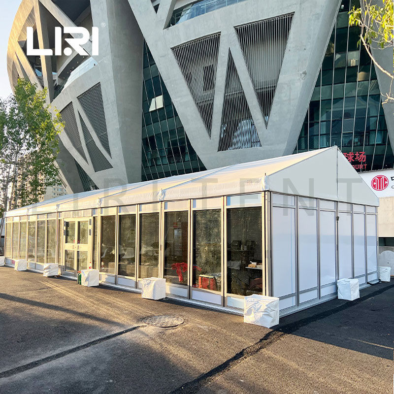 小型丽日顶户外遮阳帐篷白色铝合金篷房楼顶搭建活动蓬房人字出售