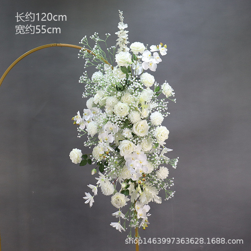 新款成品花艺花条套系绢花背景挂花路引花婚排花盆花礼堂花点花条