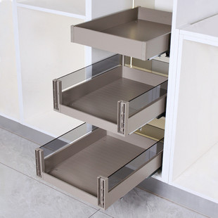 飞鸥厨房橱柜抽屉锅具碗碟工具储物平拉篮高柜浅柜零食收纳拉篮篮