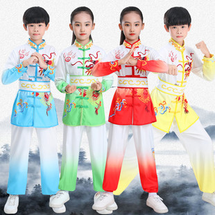 儿童武术服长拳表演服龙服男女青少年比赛服装太极功夫训练