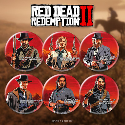 荒野大镖客2吧唧徽章冰箱贴救赎大表哥2亚瑟摩根ps5主机游戏周边