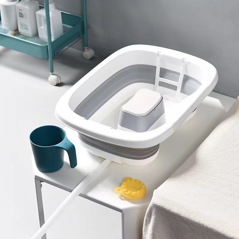 洗头盆平躺卧床病人用可折叠洗头发不弯腰床上躺着老年人专用