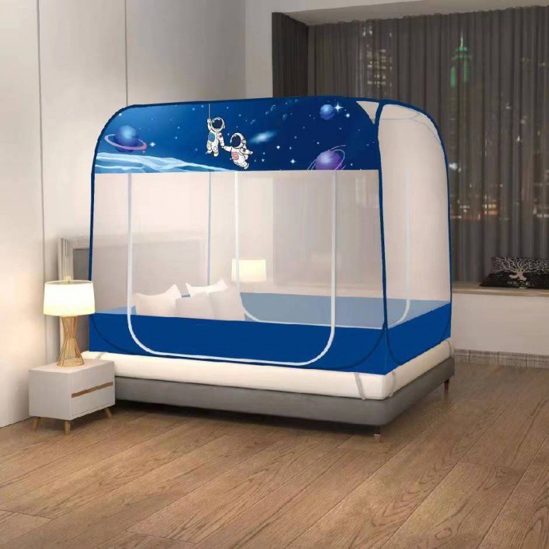 免安装蚊帐蒙古包家用1.5米双人床1.8m单人宿舍0.9m有底拉链蚊帐