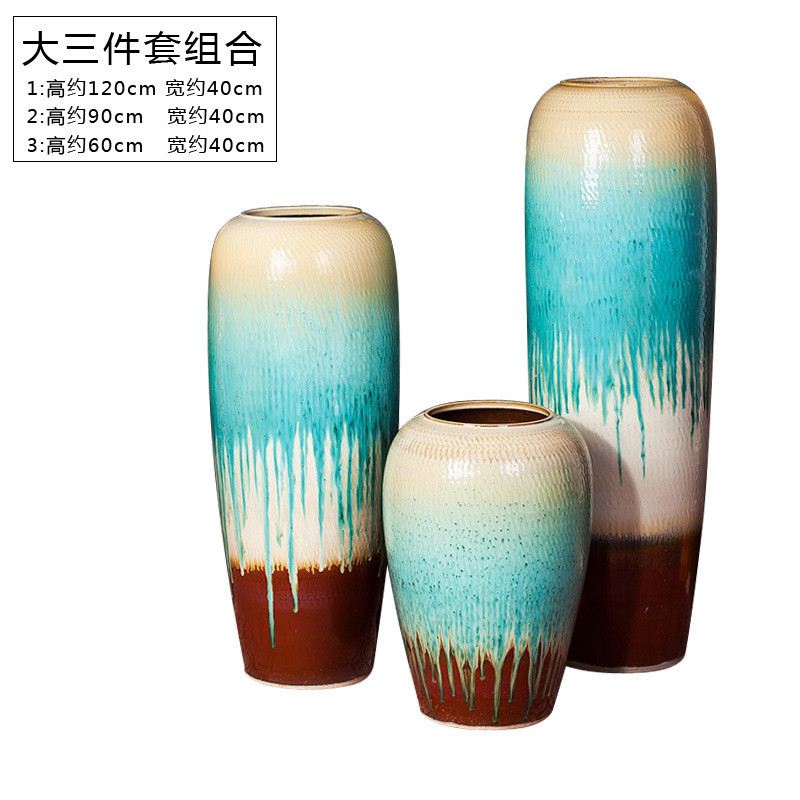 现代欧式景德镇客厅落地大花瓶摆件陶瓷别墅会所酒店插花器 陶罐