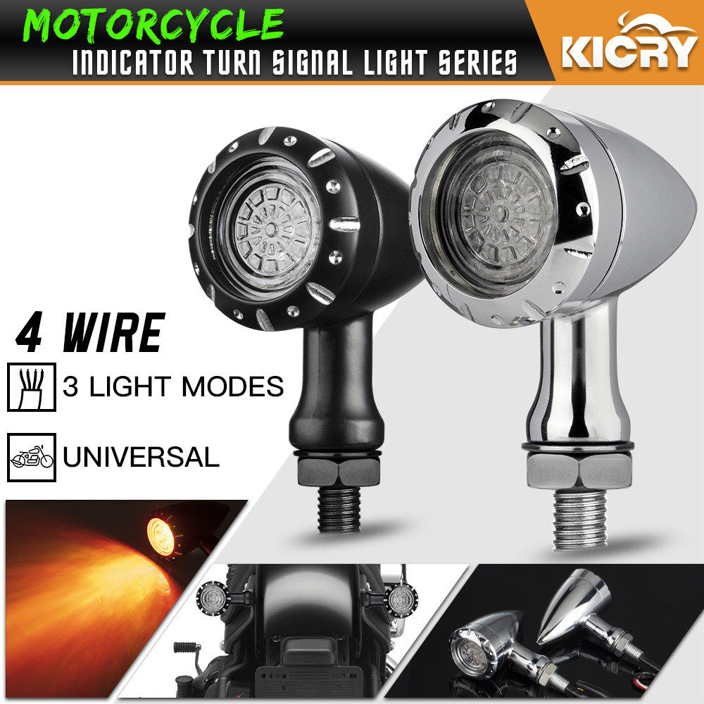 哈雷Bobber摩托车配件子弹头形露白款LED转向灯刹车灯指示信号灯