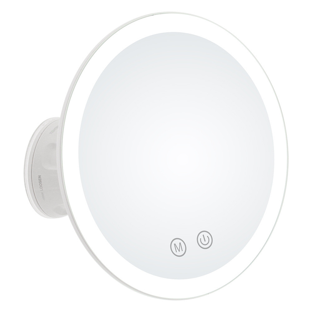 【led化妆镜光磁吸10x放大浴室吸盘美妆镜360度旋转吸盘3色灯】