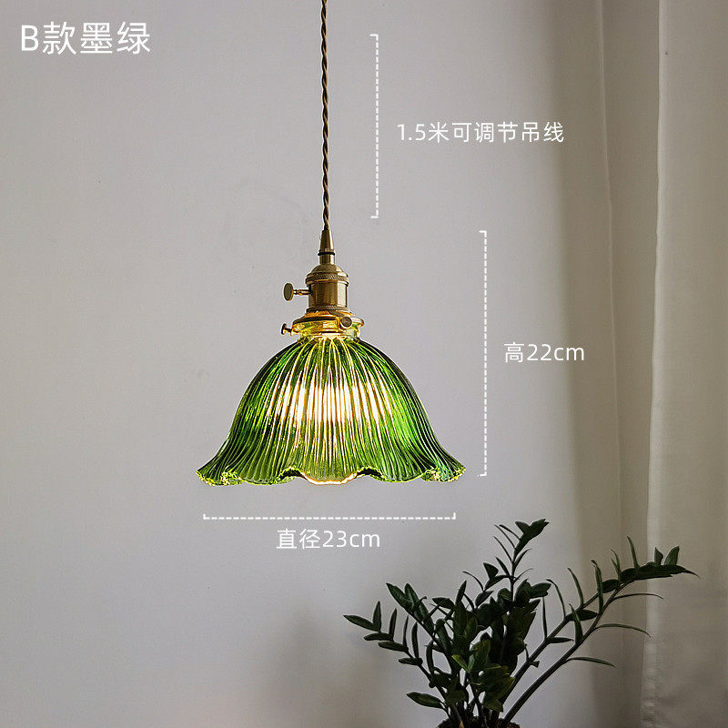 餐厅过道北欧现代简约卧室床头玄关小吊灯咖啡馆吧台黄铜玻璃灯具