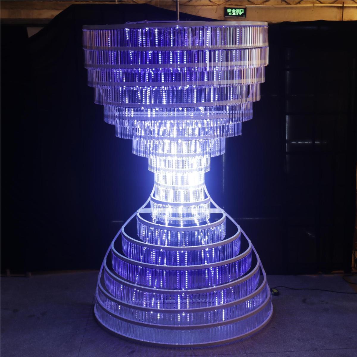 道具美利新款婚礼堂用品水晶沙漏背景婚庆用尚酒店舞台装饰摆件