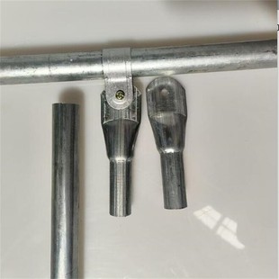 加厚温室大棚园艺配件镀锌钢管夹箍扁头伸缩头门配件固定连接件