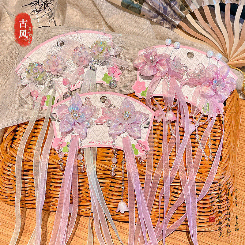 新款儿童汉服发饰花朵铃铛古装头饰复古流苏飘带古装发夹唐装配饰,饰品/流行首饰/时尚饰品新,发饰,淘宝优惠券,粉丝福利购,淘宝优惠卷