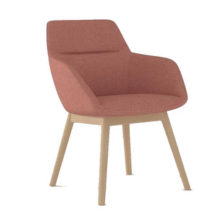 时尚办公接待沙发椅单人等候木脚椅休闲沙发椅简约公共会客洽谈椅