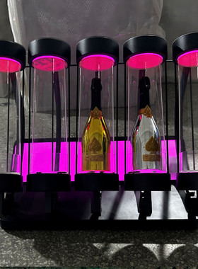 酒吧发光酒展示架新款ktv洋酒激光创意座个性底座三支装黑桃a酒架