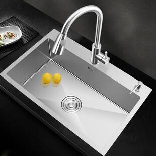 工程款 5040家用洗菜盆手工厨房大单槽304不锈钢水槽洗碗槽洗菜池