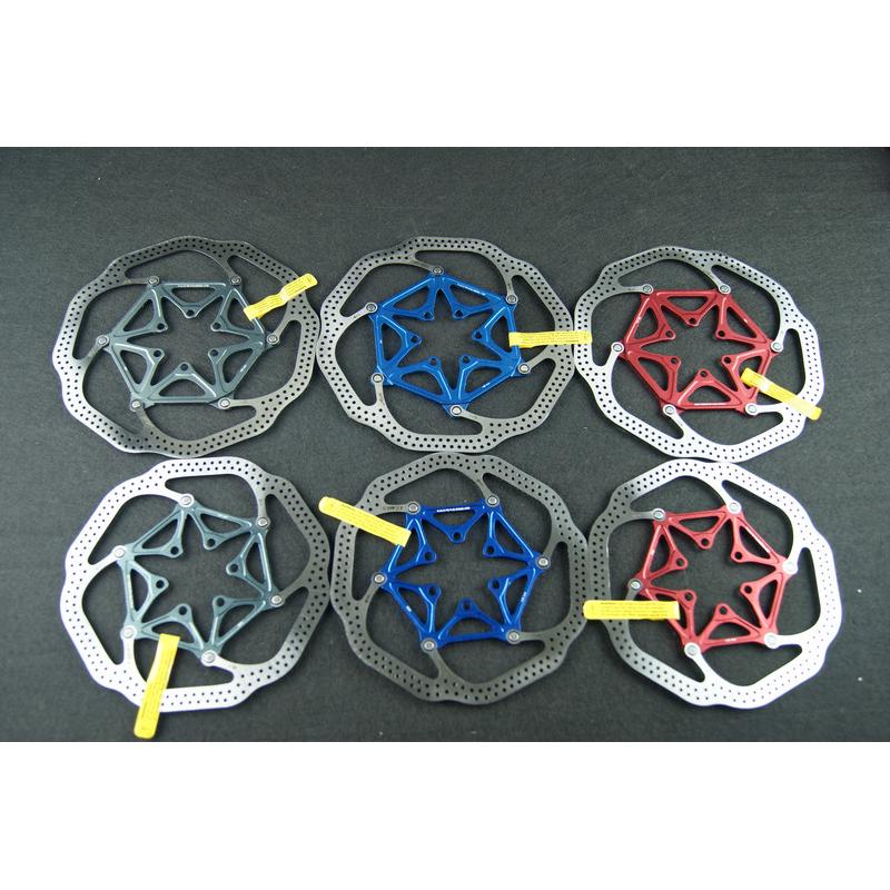 台湾HSX 6孔 6钉 浮动碟片 160MM 6寸山地车刹车片-单片价格