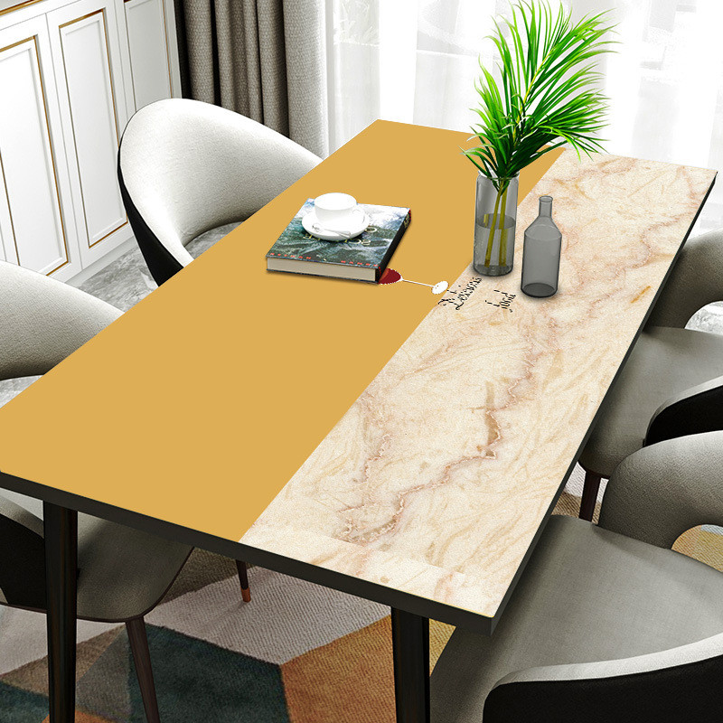 桌布防水防油免洗pvc长方形餐桌布ins风皮革防烫家用简约硅胶桌垫